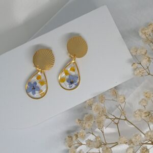 Boucles à clip pour oreilles non percées myosotis et Alysse