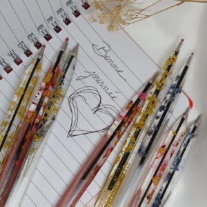 Stylo personnalisable résine et  fleurs séchées