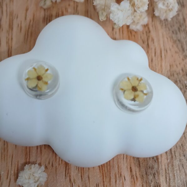 boucles d'oreilles fleurs séchées fait main, cantal