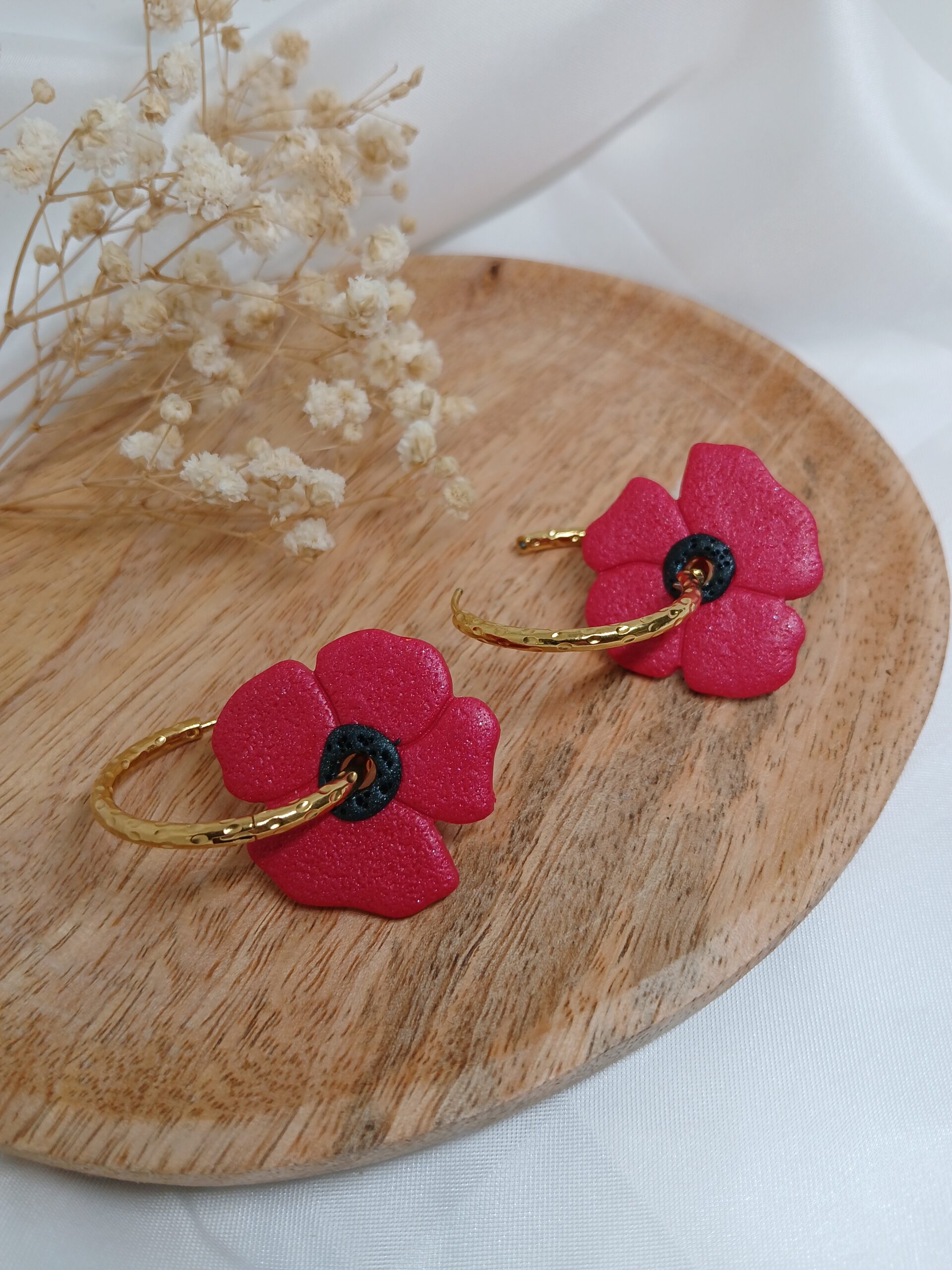 Créoles et pampilles interchangeables COQUELICOTS – Image 2